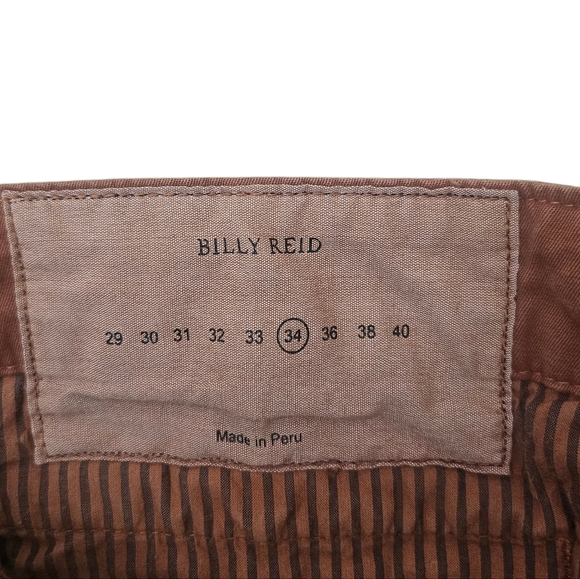 Billy Reid Wynne Chino Trouser Pants Rusty Brown Cotton Twill Heritage Size 34 - Picture 5 of 7
